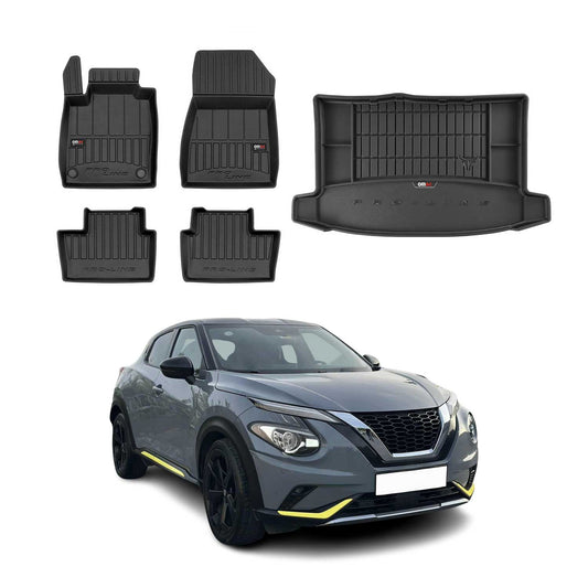 OMAC Fußmatten & Kofferraumwanne Set für Nissan Juke 2019-2025 Gummi Schwarz 5x