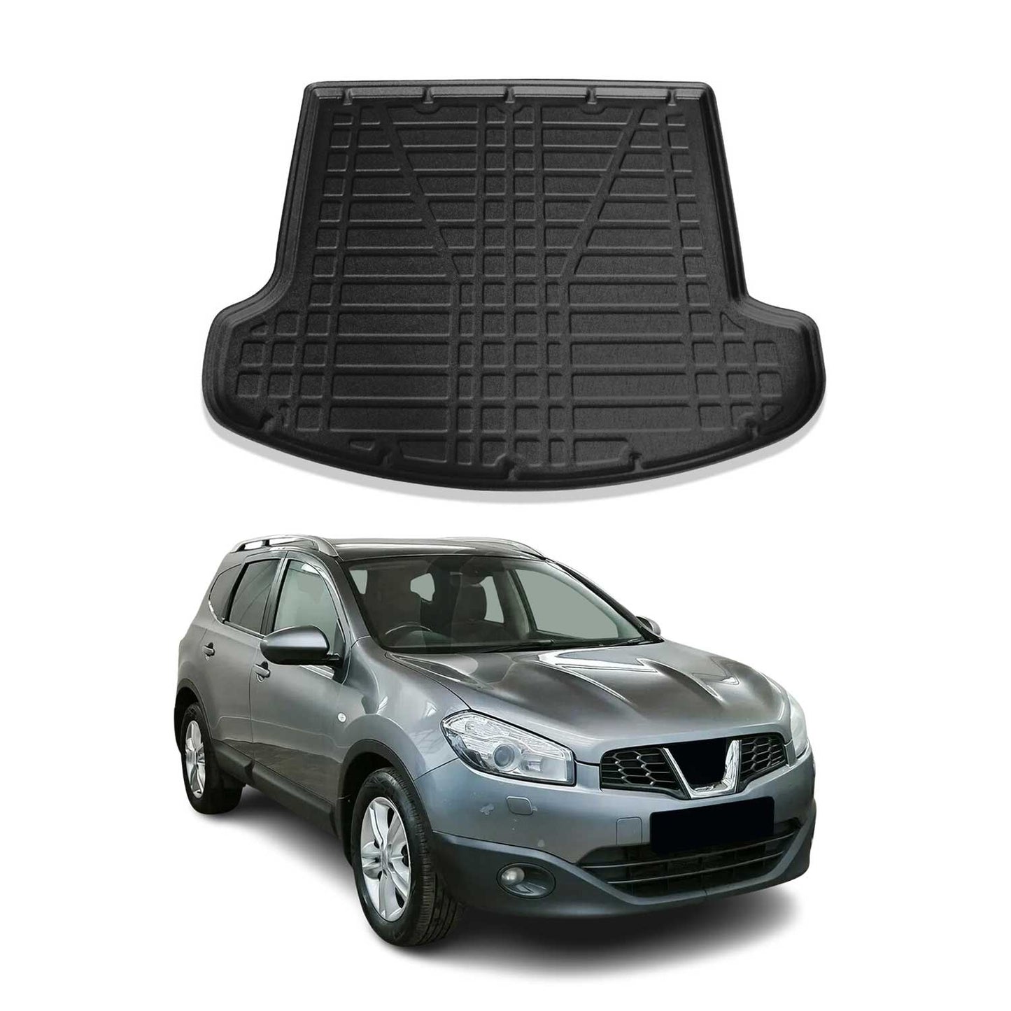 Kofferraumwanne Laderaumwanne für Nissan Qashqai +2 2008-2014 Gummi TPE Schwarz