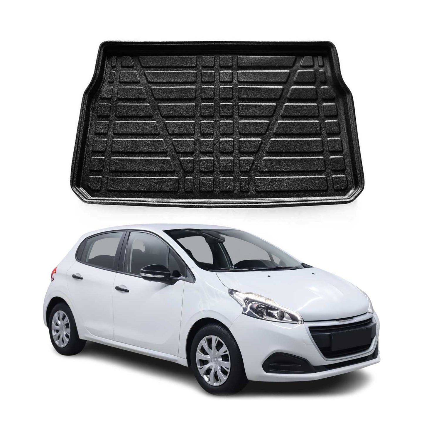 Protecție portbagaj/căptușeală bagaje pentru Peugeot 208 2012-2025 5 uși, cauciuc TPE, negru