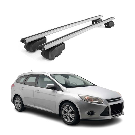 Dachträger Gepäckträger für Ford Focus MK3 Turnier 2011-2021 ABE Alu Grau 2x