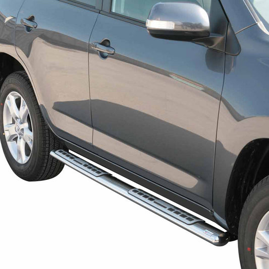 Praguri/praguri laterale din oțel inoxidabil pentru Toyota RAV4 XA30 2009-2010, argintii