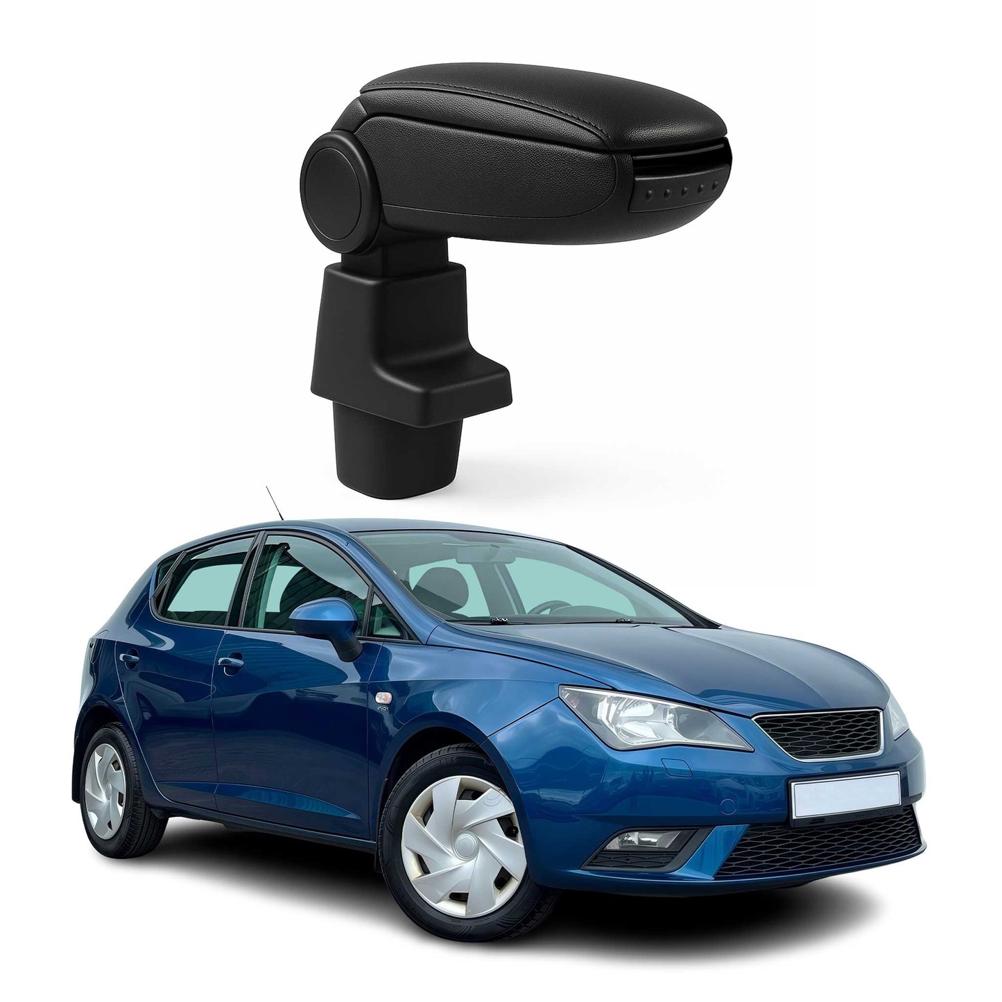 Mittelarmlehne Armlehne Mittelkonsole für Seat Ibiza 2008-2017 PU-Leder Schwarz