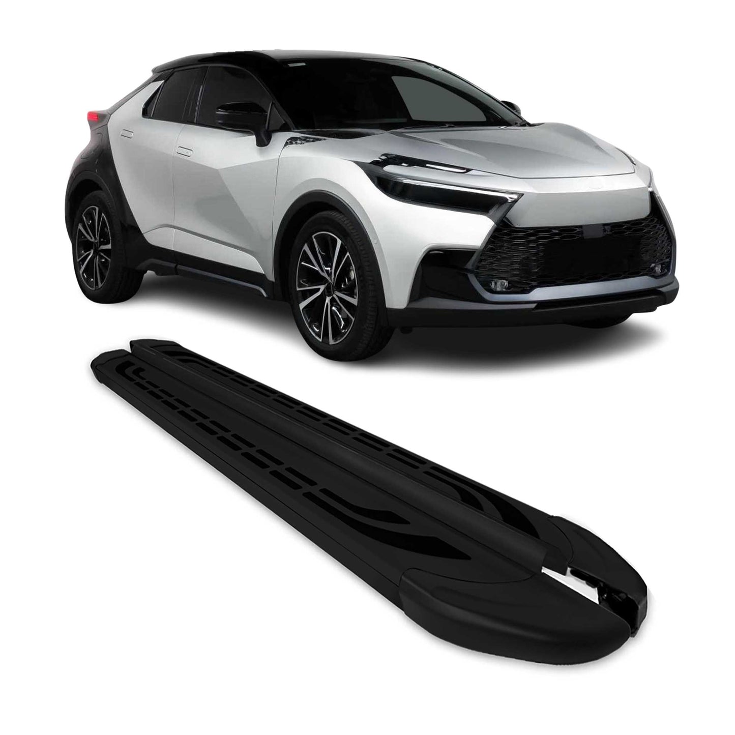 Trittbretter Seitenschweller für Toyota C-HR AX20 2023-2025 Schwarz Aluminium 2x