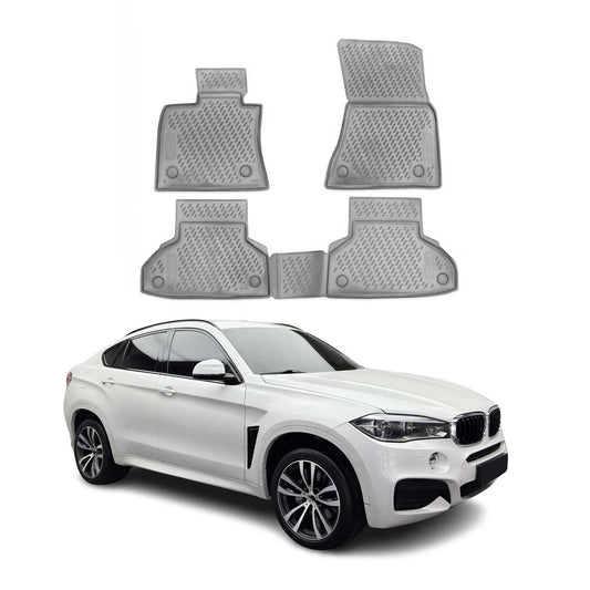 Covorașe auto TPE gri pentru BMW X6 F16 F86 2014-2019, 4 buc.