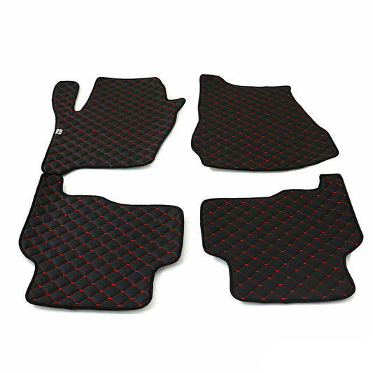Fußmatten Leder Automatten für Land Rover Sport 2005-2013 Schwarz Rot 4x