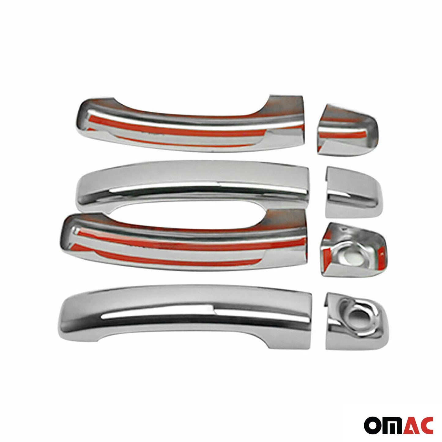 Ornamente mâner ușă, capace mâner ușă pentru Opel Vivaro 2014-2019, oțel inoxidabil, argintiu, 8 bucăți