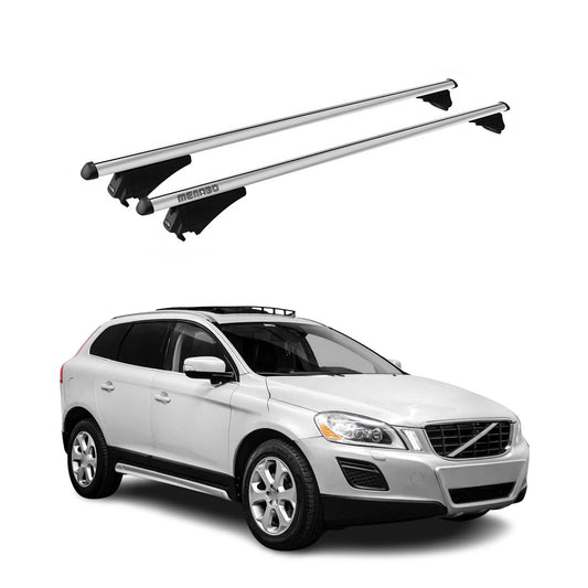 Menabo Dachträger Grundtäger für Volvo XC60 mk1 2008-2017 75kg Aluminium Silber