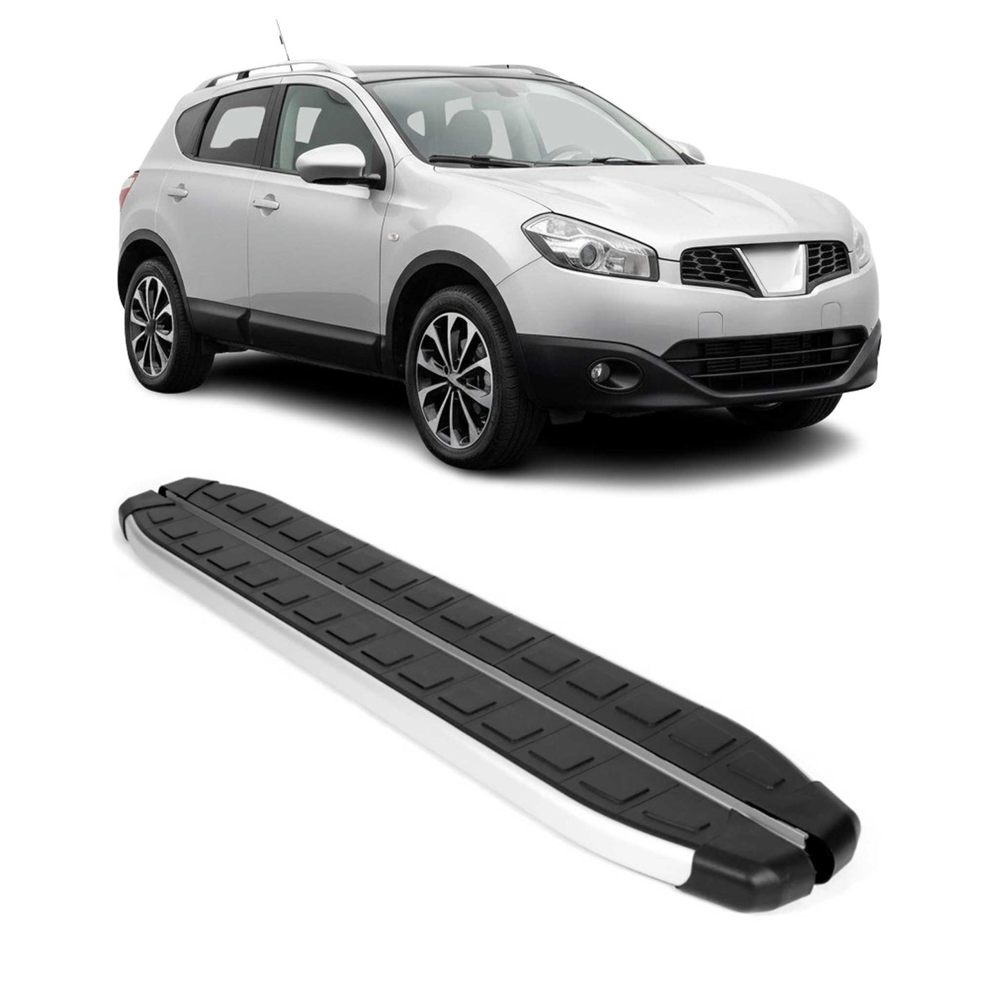 Seitenbretter Trittbretter für Nissan Qashqai +2 NJ10 2008-2014 Alu Schwarz