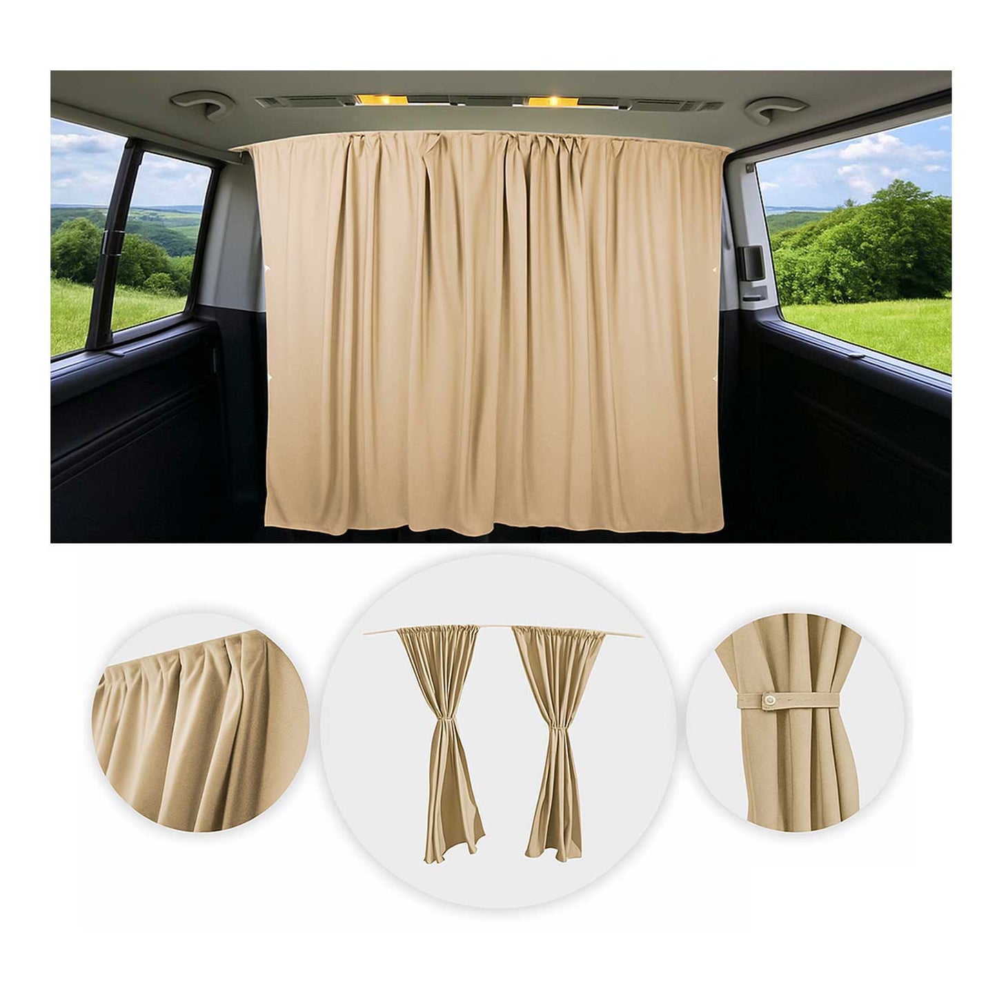 Autogardinen Fahrerhaus Maß Gardinen Camping Sonnenschutz Beige 130x180
