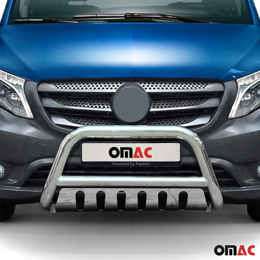 Bară de protecție față din oțel inoxidabil pentru Mercedes Vito W447 2014-2025 (certificare ABE) argintie