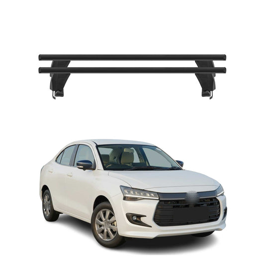 Menabo Dachträger Grundtäger für Suzuki Dzire 2017-2025 50kg Alu Schwarz 2 tlg