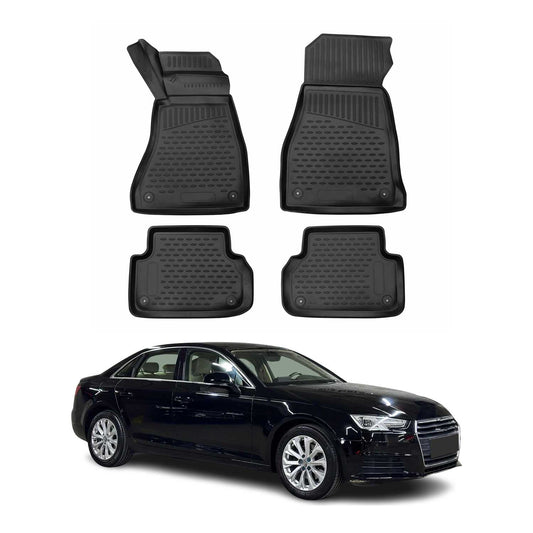 2015-2019 Audi A4 B9 Limo Avant Allroad RHD Fußmatten TPE Schwarz 4 tlg