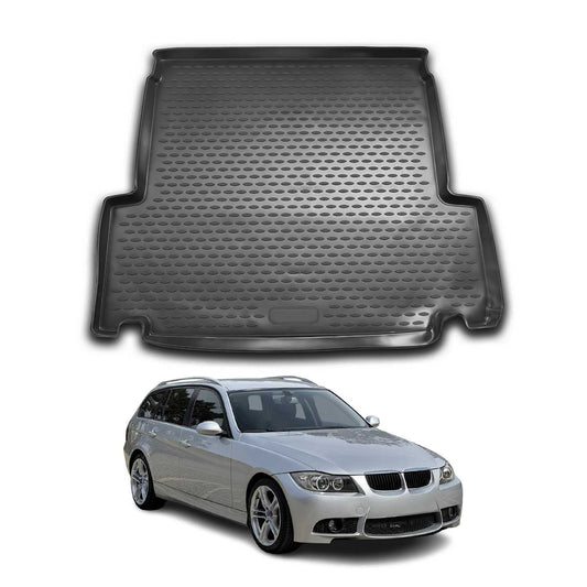 Covoraș portbagaj/tapițerie portbagaj pentru BMW Seria 3 E91 2005-2013, cauciuc TPE, negru