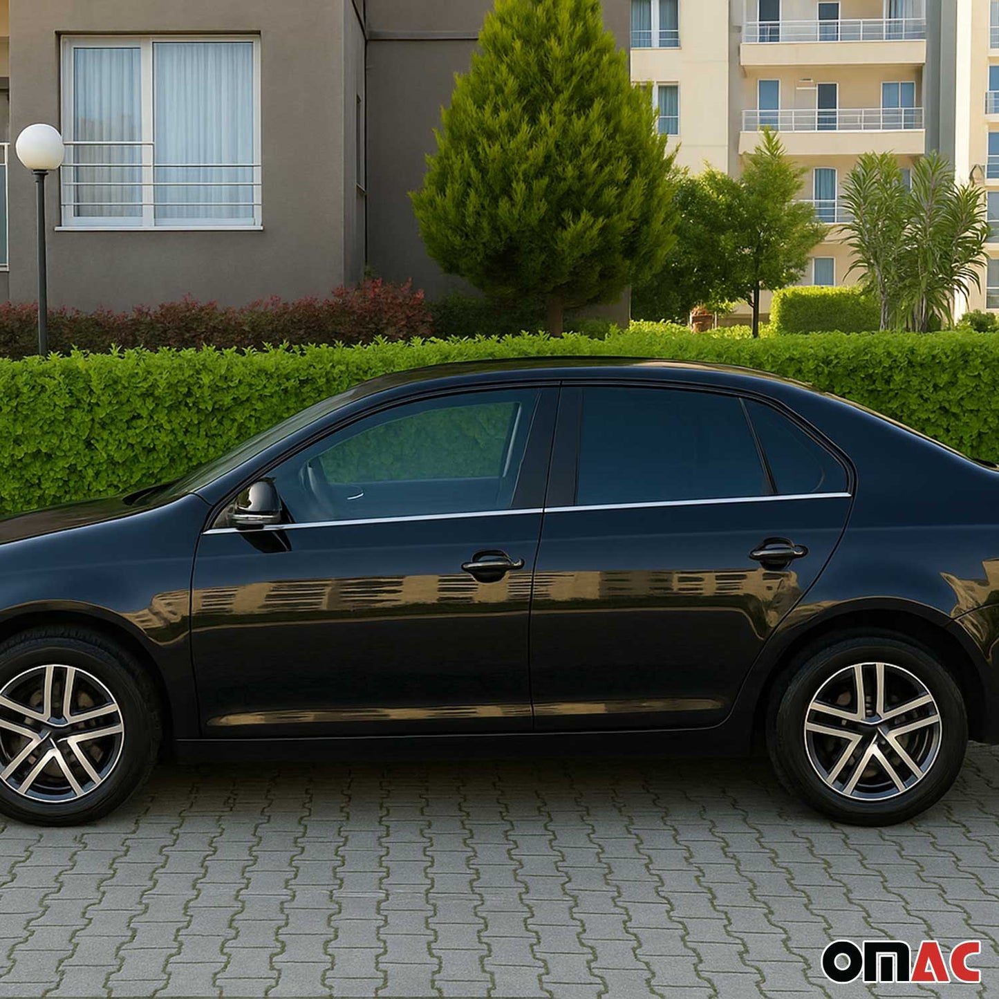 Benzi decorative pentru geamuri VW Jetta 2010-2018, oțel inoxidabil cromat, 6 bucăți