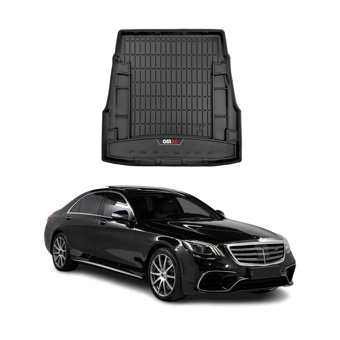 OMAC Gummi Kofferraumwanne für Mercedes S Klasse W222 2013-2020 TPE Schwarz