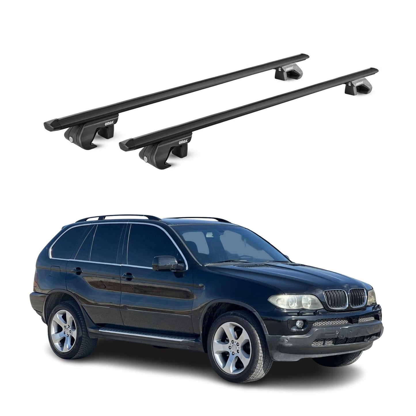 Dachträger Grundtäger für BMW X5 E53 E70 1999-2013 5 tür 90kg Alu Schwarz 2x ABE