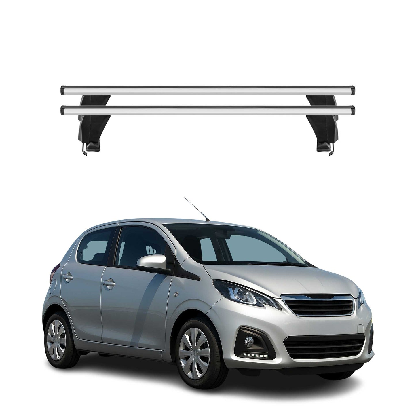 Menabo Dachträger Grundtäger für Peugeot 108 2014-2021 50kg Alu Silber 2 tlg
