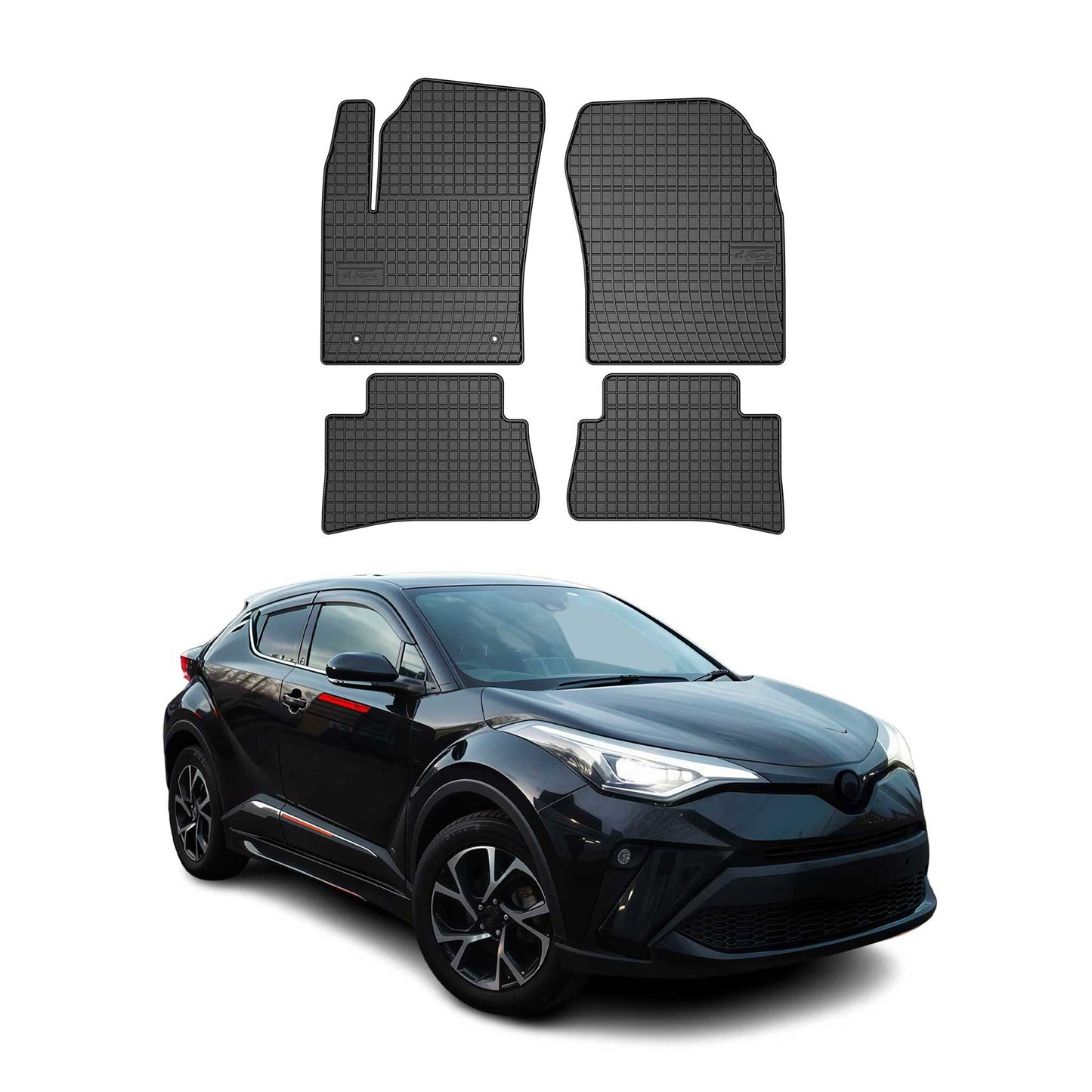 2016-2023 Toyota C-HR Fußmatten Gummi Schwarz 4 tlg