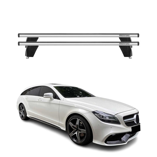 Menabo Dachträger Grundtäger für Mercedes CLS X218 2012-2017 75kg Alu Silber 2x
