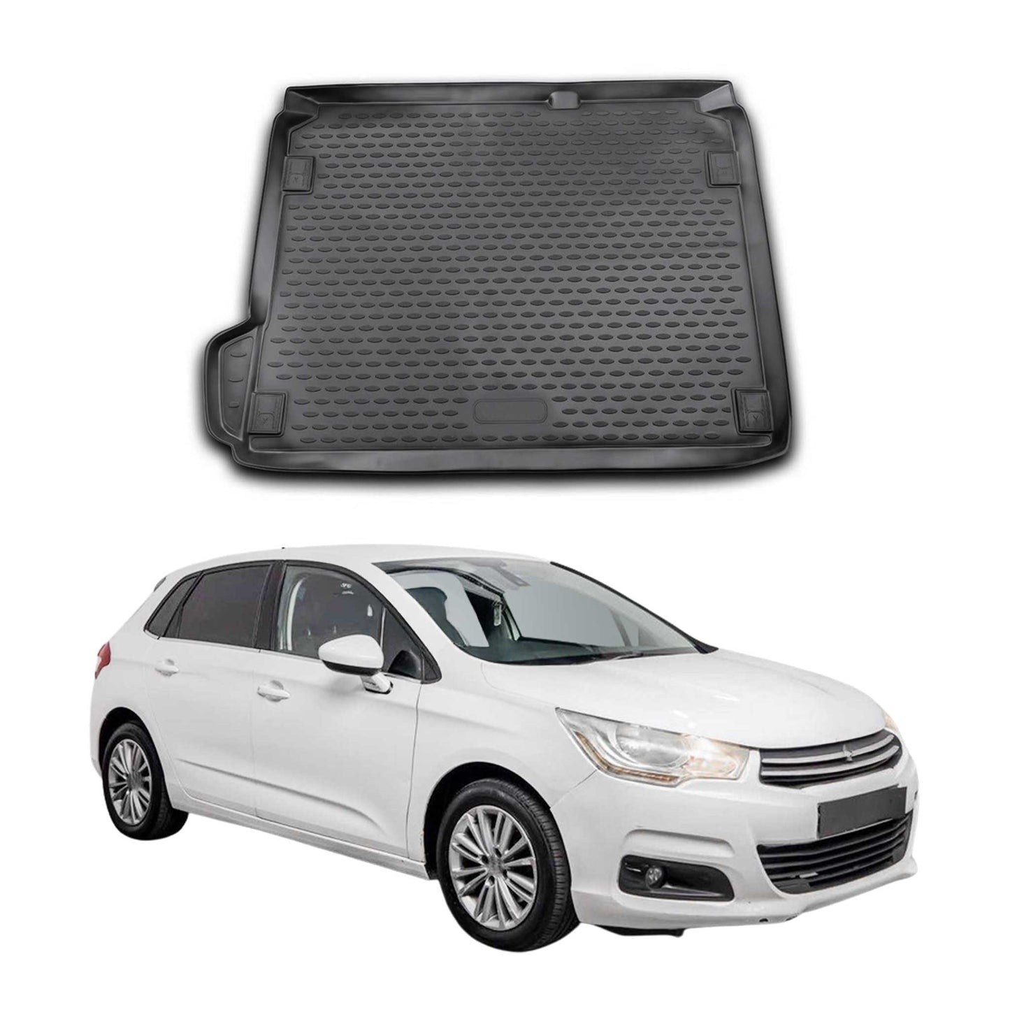 Covoraș portbagaj/tapițerie portbagaj pentru Citroen C4 2010-2021, cauciuc TPE, negru