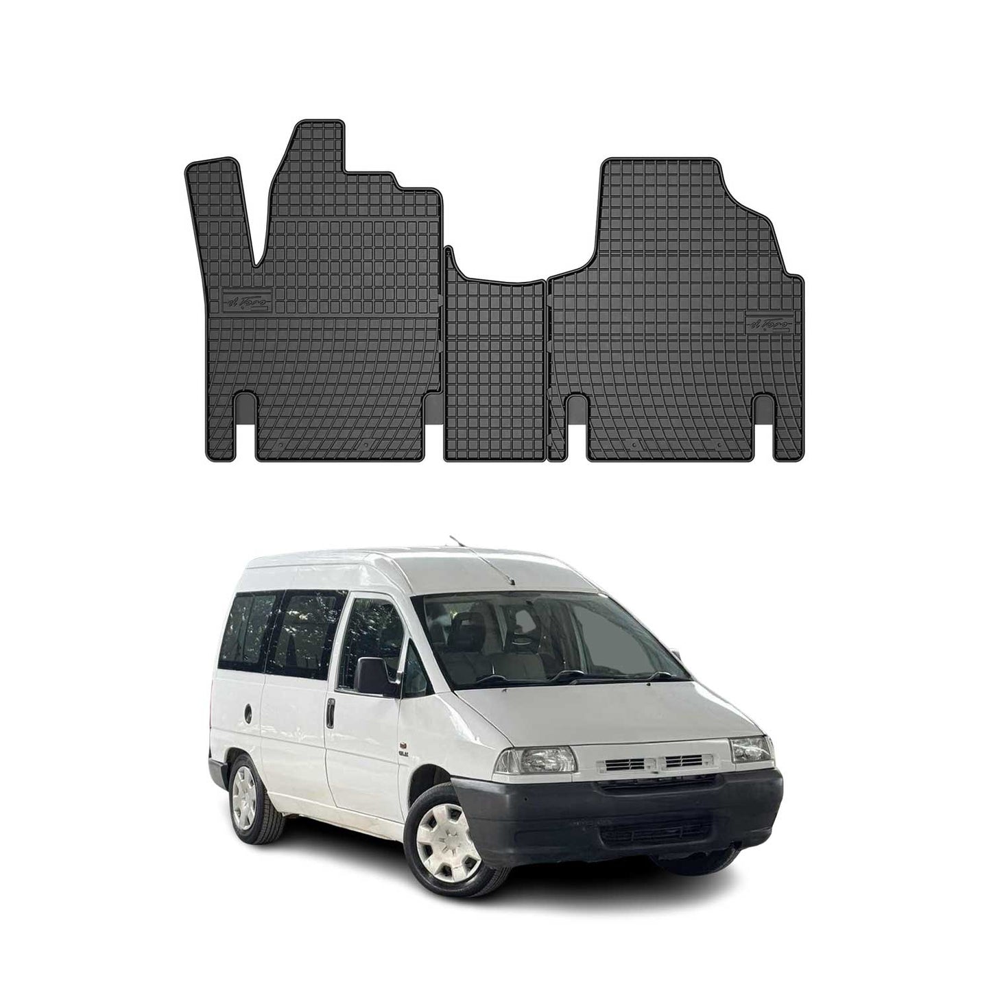 OMAC Gummi Fußmatten für Fiat Scudo 1996-2006 Automatten Gummi Schwarz 3tlg