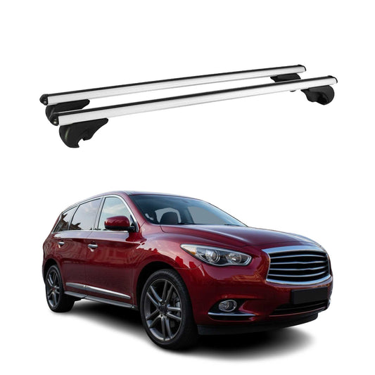 Portbagaj de plafon pentru Infiniti QX60 2012-2017 75kg aluminiu argintiu 2 buc