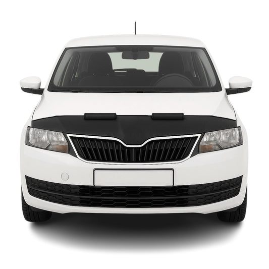 Haubenbra Steinschlagschutz für Skoda Rapid Limo 2012-2019 Schwarz Halb
