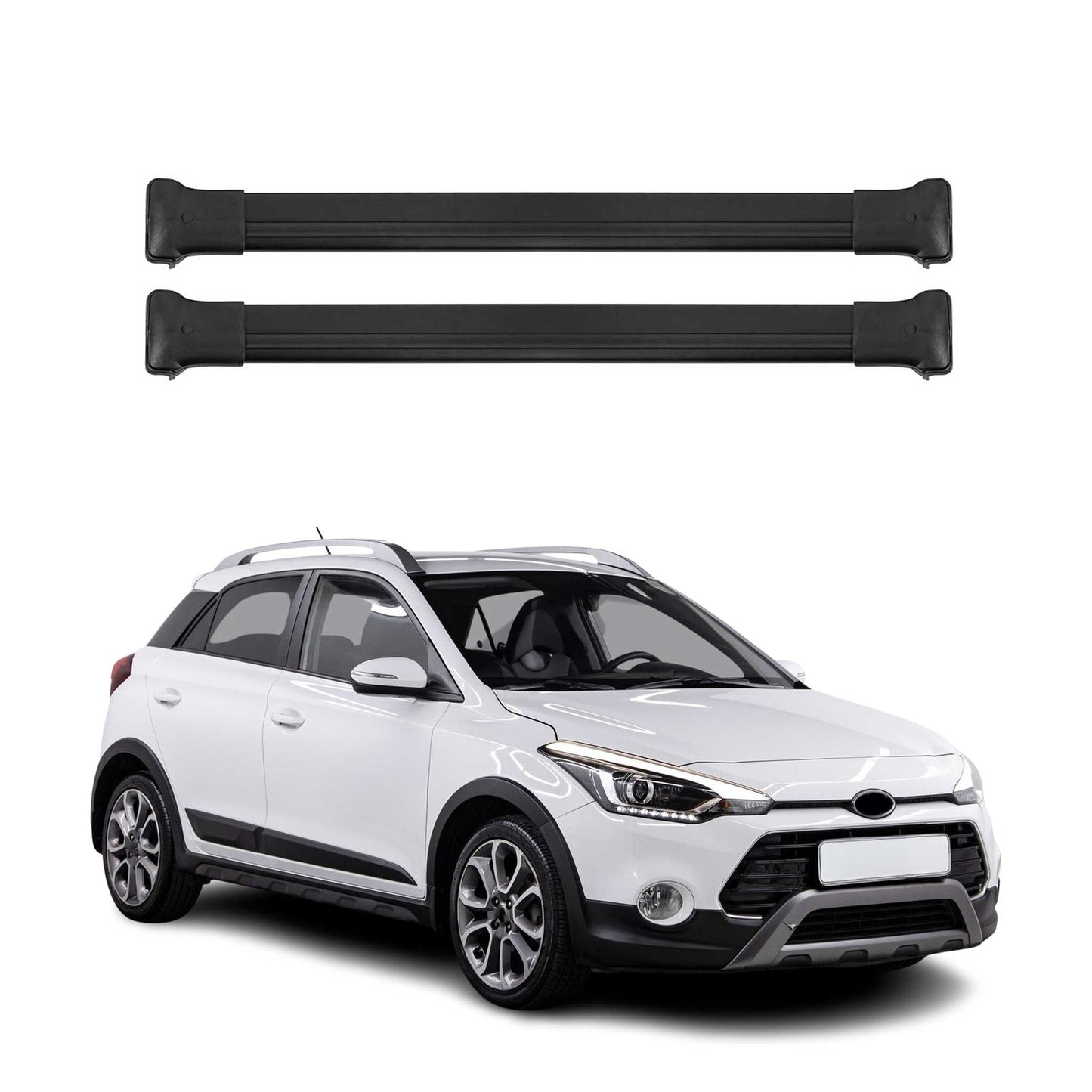 Portbagaj de plafon pentru Hyundai i20 Active Elite 2004-2020 75kg aluminiu negru 2x