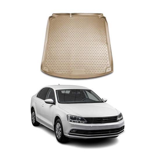Kofferraummatte Kofferraumwanne für VW Jetta 2010-2018 Gummi TPE Beige