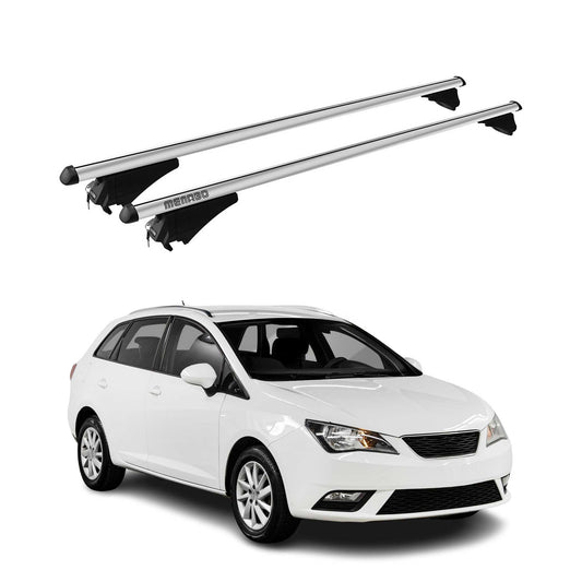 Menabo Dachträger Grundtäger für Seat Ibiza mk4 2009-2016 75kg Alu Silber 2 tlg