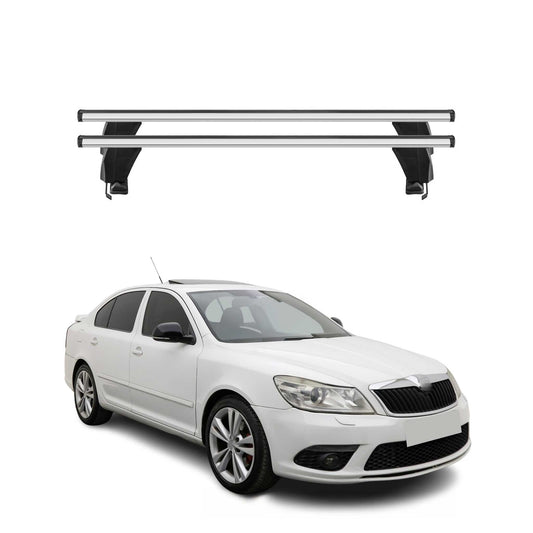 Menabo Dachträger für Skoda Octavia mk2 2008-2013 FL 5tür 50kg Alu Silber 2x