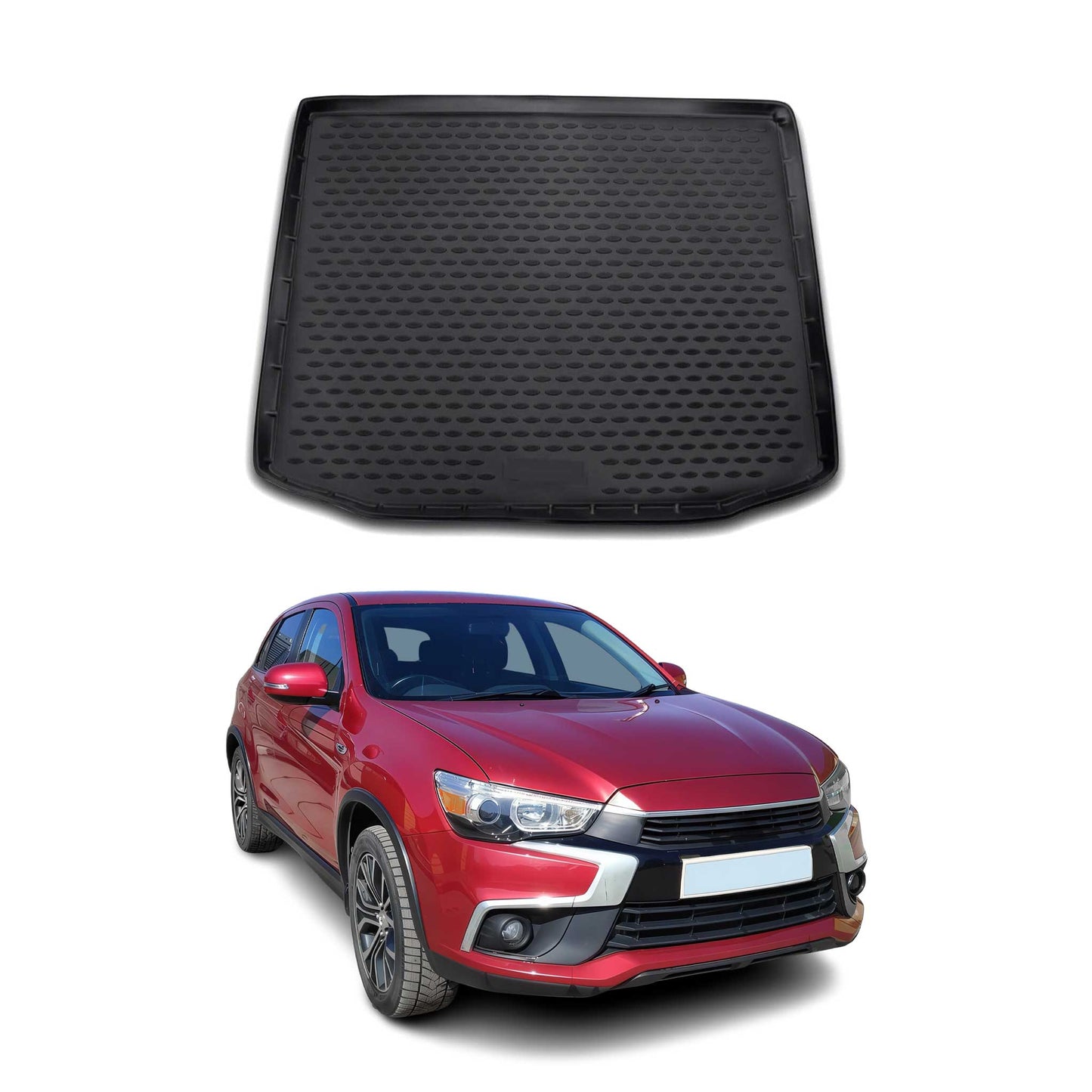 Kofferraummatte Kofferraumwanne für Mitsubishi ASX 2010-2021 Gummi TPE Schwarz