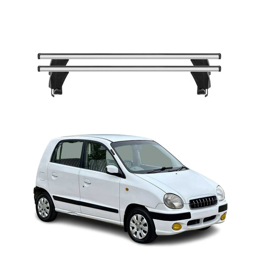 Menabo Portbagaj de plafon pentru Hyundai Atos Prime 1999-2008 Gri aluminiu, 2 piese