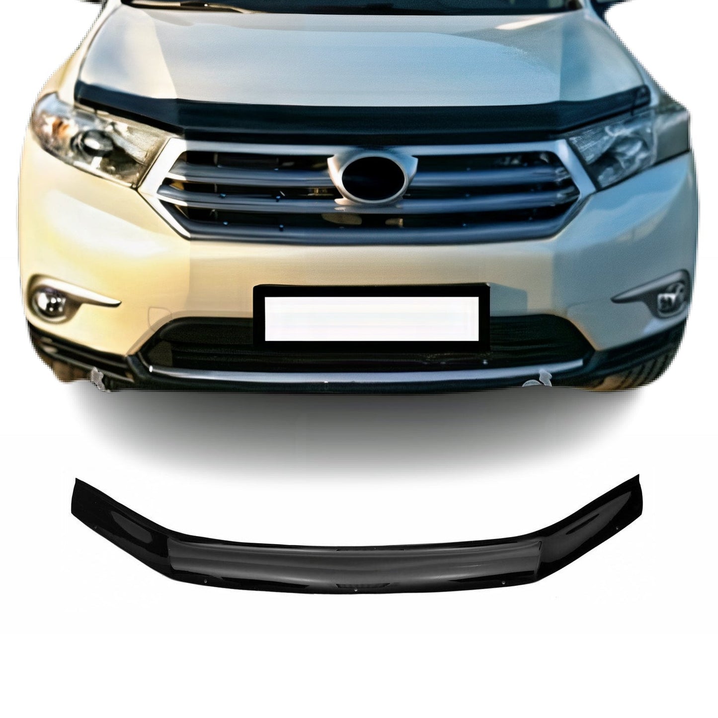 Motorhaube Deflektor Insektenschutz für Toyota Highlander 2010-2013 Dunkel