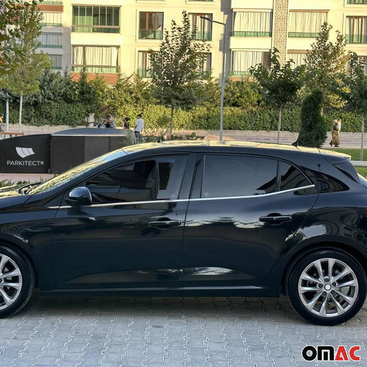 Benzi decorative pentru geamuri pentru Renault Megane 2016-2020 hatchback, cromate, 6 bucăți