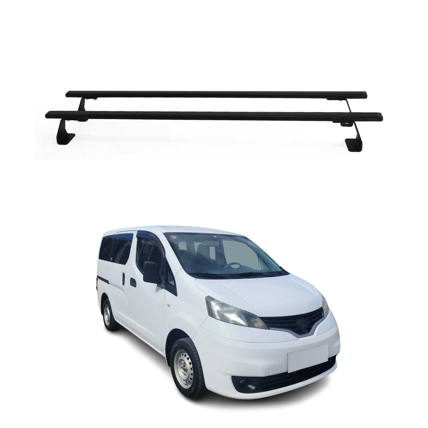 Portbagaj de plafon pentru Nissan NV200 2009-2021 75kg oțel negru 2 buc