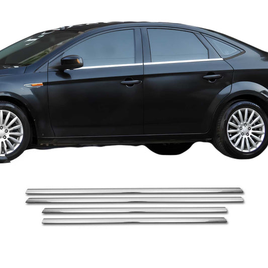 Benzi decorative pentru geamuri Ford Mondeo mk4 2007-2014, oțel inoxidabil cromat, 4 bucăți