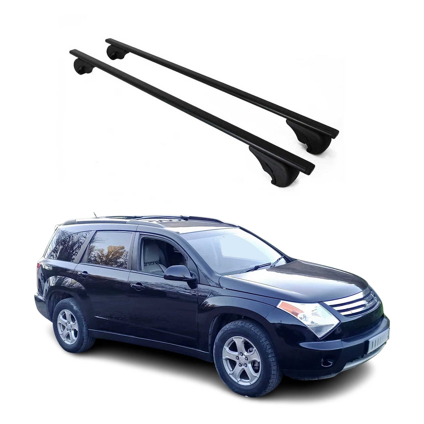 Dachträger Grundtäger für Suzuki XL-7 2007-2009 75kg Metall Schwarz 2 tlg