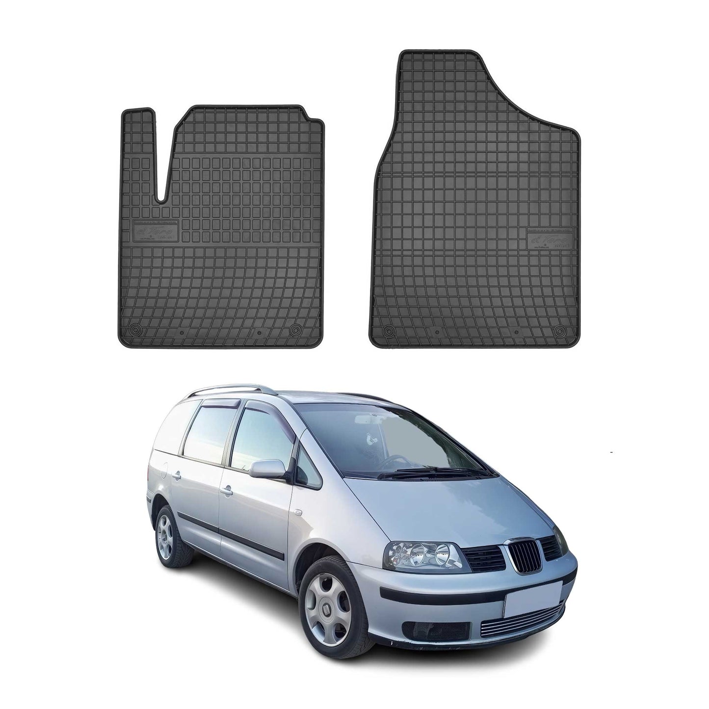 OMAC Gummi Fußmatten für Seat Alhambra 1995-2010 Automatten Gummi TPE Schwarz