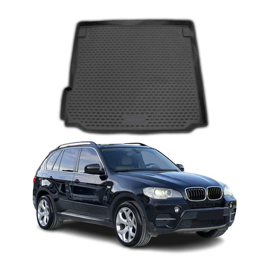 Covoraș portbagaj/tapițerie portbagaj pentru BMW X5 E70 2006-2013, cauciuc TPE, negru