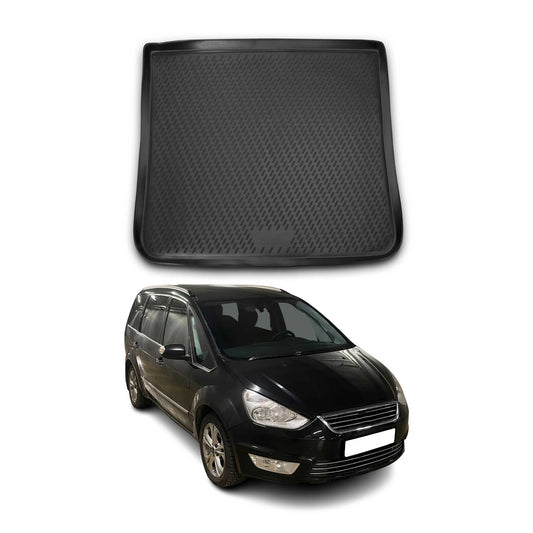 Kofferraummatte Kofferraumwanne für Ford Galaxy 2006-2024 Gummi TPE Schwarz