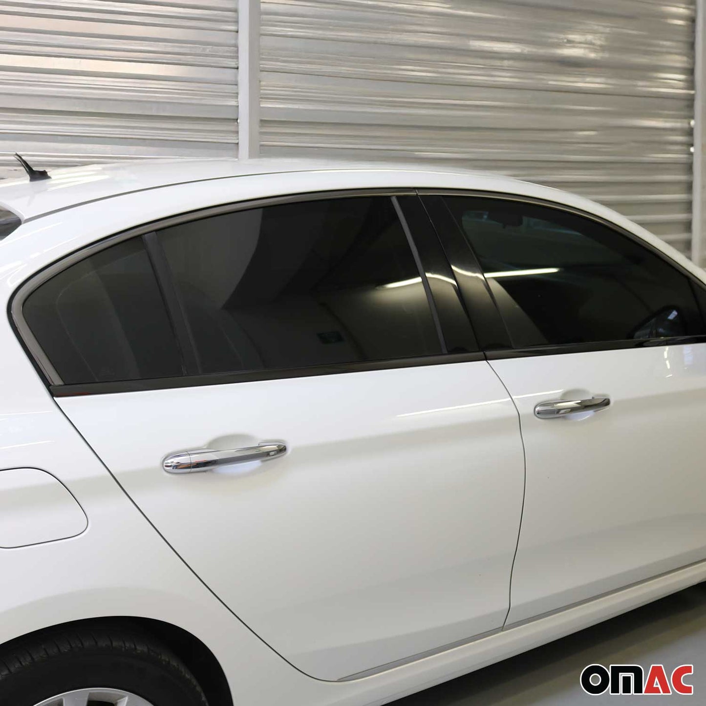 Fensterleisten Zierleisten für Fiat Tipo 2015-2025 Edelstahl Dunkel 4tlg