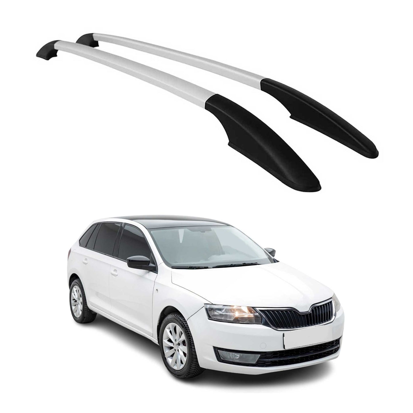 Aluminium Dachreling Relingträger für Skoda Rapid Spaceback 2013-2019 Silber