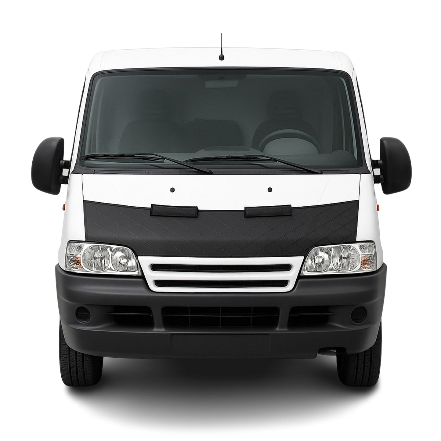 Haubenbra Steinschlagschutz für Citroen Jumper 2 Facelift 2002-2006 Schwarz Halb