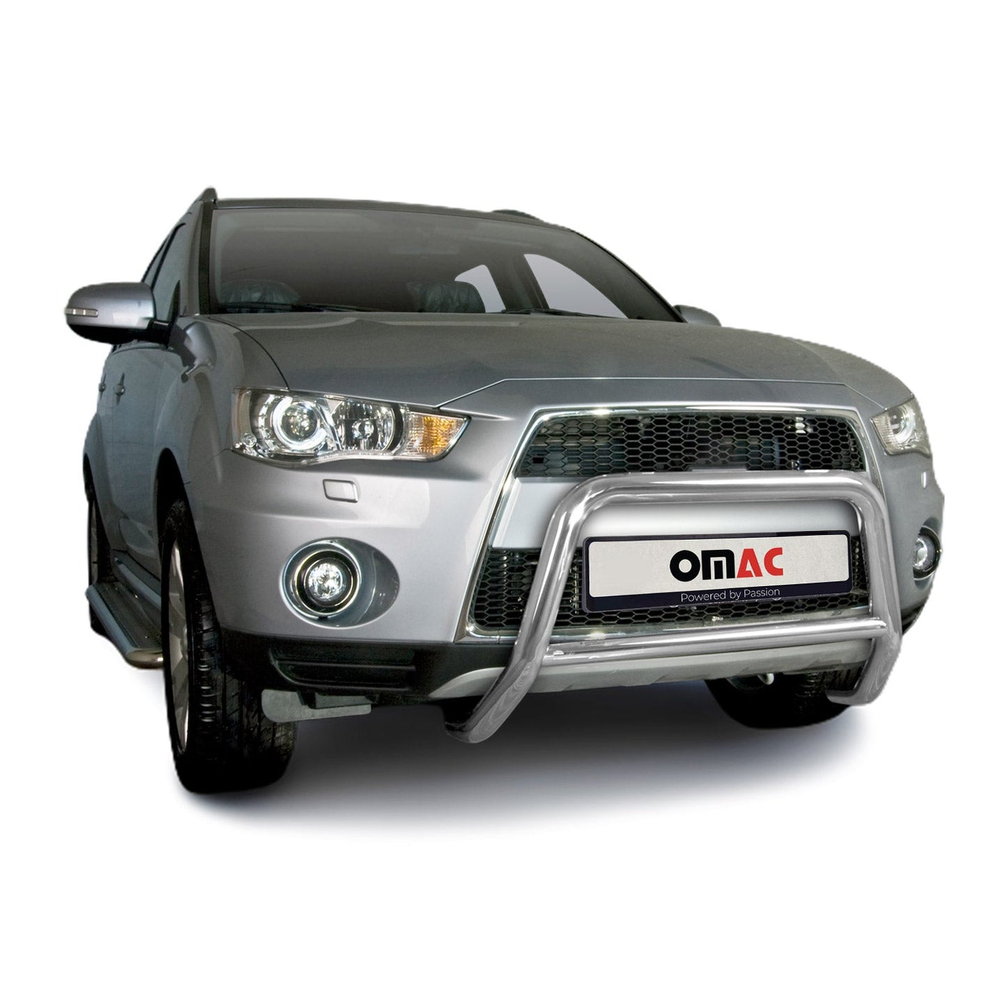 Bară de protecție/buton față pentru Mitsubishi Outlander 2010-2012, omologată ABE, oțel, argintiu