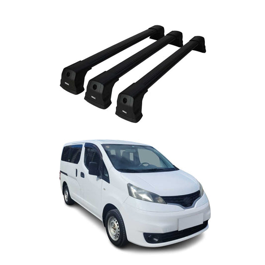 Dachträger Gepäckträger für Nissan NV200 2010-2023 Alu Schwarz 3x