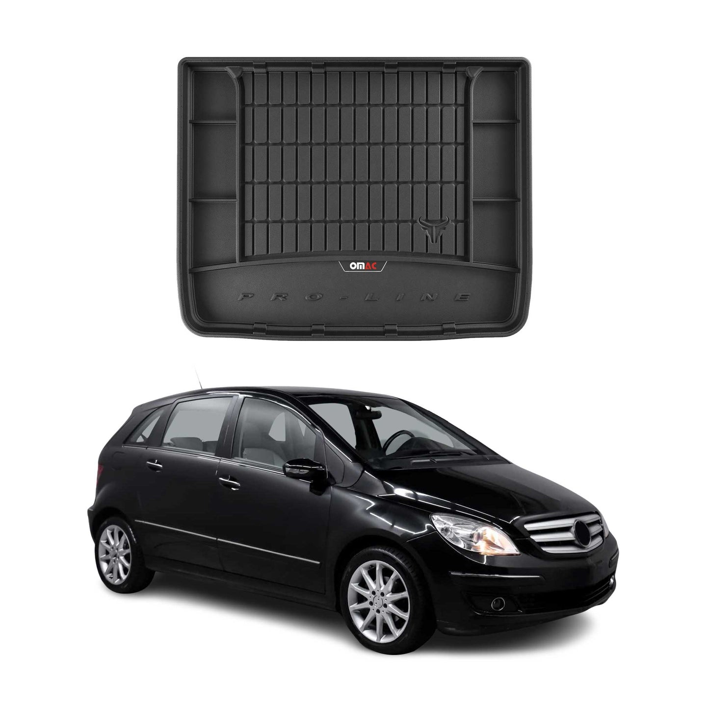 Căptușeală portbagaj OMAC din cauciuc pentru Mercedes Clasa B W245 2005-2011, neagră, TPE