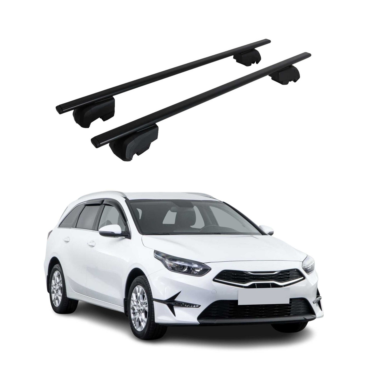 Dachträger Grundtäger für Kia Cee'D CD 2018-2025 75kg Metall Schwarz 2 tlg