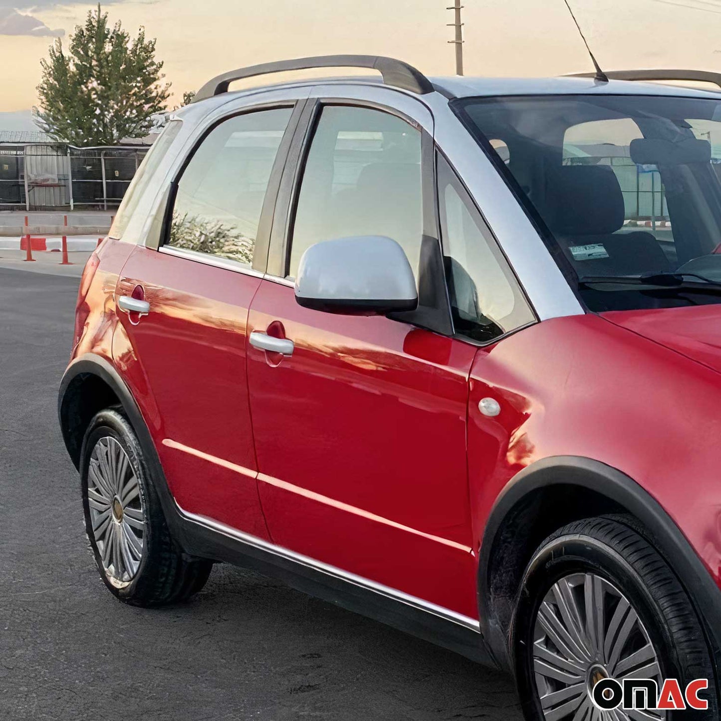 Benzi decorative pentru geamuri Suzuki SX4 2013-2025, oțel inoxidabil cromat, 4 bucăți