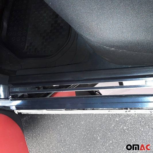 Ornamente prag ușă pentru Mercedes W210 1995-2003, oțel inoxidabil, argintiu, 8 bucăți